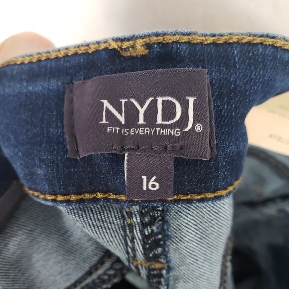 NYDJ Marilyn Straight Jeans Womens Size 16 Quinn Blue Hi-Rise Workwear Plus NWT - Picture 4 of 13